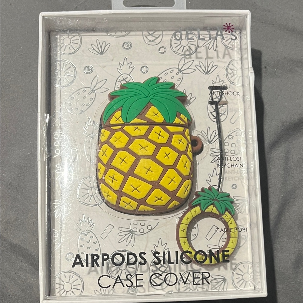 dELiA*s Pineapple AirPods Case - Green & Yellow